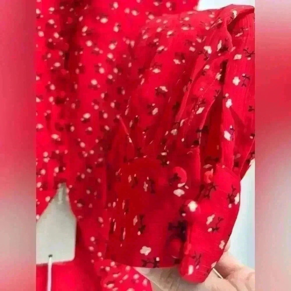 Savel Amelia Womens Red Floral Romantic Feminine Girlie Euro Summer Mini Dress 6 - Picture 12 of 17